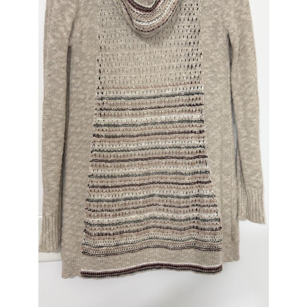 Natural Reflections Womens Boho Hooded Open Front Cardigan Oatmeal Size S - Picture 7 of 13
